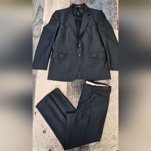 Vintage Rockabilly Dallas Western Apparel Riata 2 Piece Suit Bootcut Size 42R